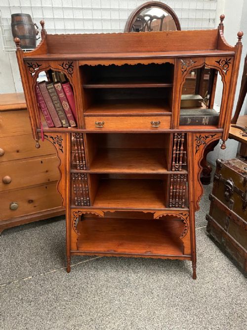 A FINE ARTS AND CRAFTS LIBERTY OF LONDON MOORISH OPEN BOOKCASE - ADDITIONAL PHOTO 11
