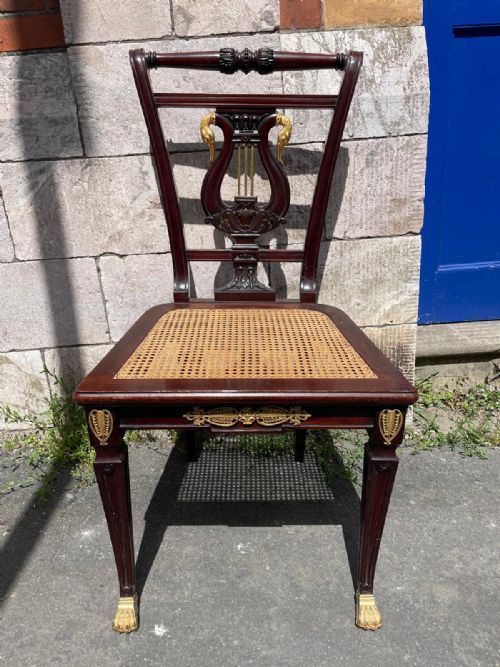 a superb quality mahogany and gilt bronze music room chair - CATEGORY: ANTIQUE CHAIRS - DATED 1900