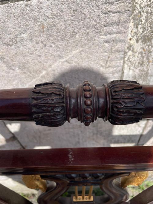 A SUPERB QUALITY MAHOGANY AND GILT BRONZE MUSIC ROOM CHAIR - ADDITIONAL PHOTO 4