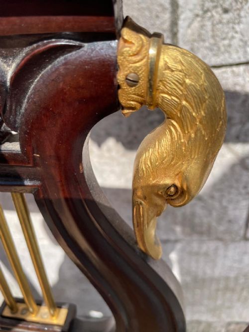 A SUPERB QUALITY MAHOGANY AND GILT BRONZE MUSIC ROOM CHAIR - ADDITIONAL PHOTO 5