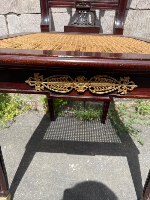 A SUPERB QUALITY MAHOGANY AND GILT BRONZE MUSIC ROOM CHAIR - ADDITIONAL PHOTO 8