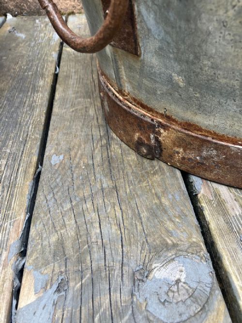 AN ANTIQUE MATCHED PAIR OF ZINK AND IRON BATH PLANTERS - ADDITIONAL PHOTO 2