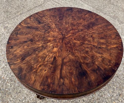 FINE AND RARE REGENCY YEW WOOD SEGMENTED TOP CENTER TABLE - ADDITIONAL PHOTO 5
