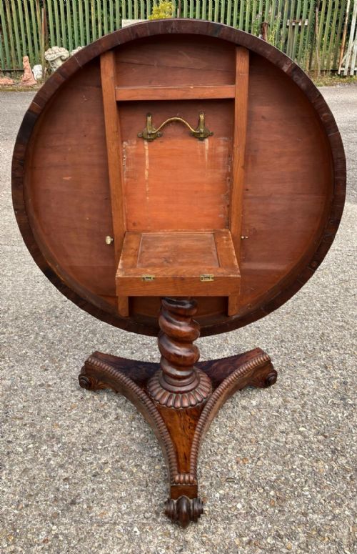 FINE AND RARE REGENCY YEW WOOD SEGMENTED TOP CENTER TABLE - ADDITIONAL PHOTO 6