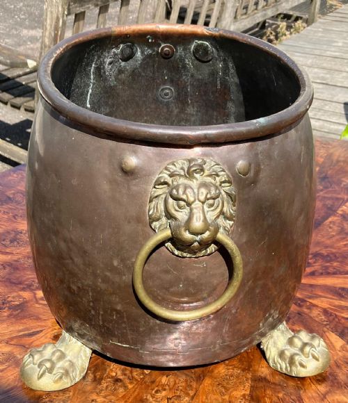 fine and large regency copper and brass planter or jardiniere - CATEGORY: ANTIQUE METAL - DATED REGENCY