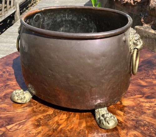FINE AND LARGE REGENCY COPPER AND BRASS PLANTER OR JARDINIERE - ADDITIONAL PHOTO 2