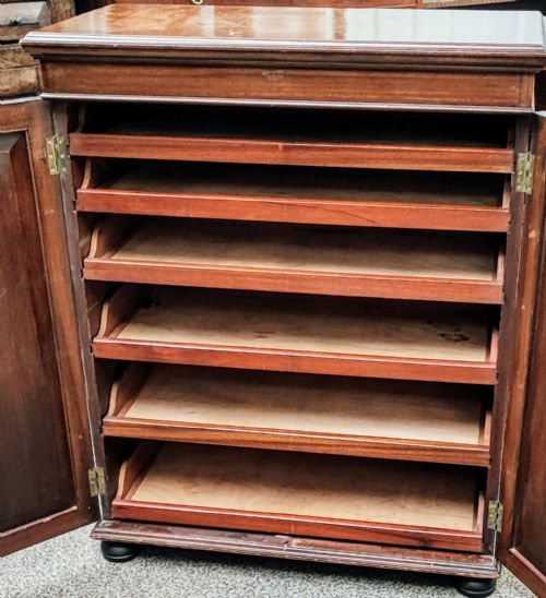 ANTIQUE MAHOGANY FILE OR CHART CABINET - ADDITIONAL PHOTO 1