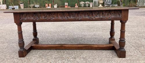 antique large oak refectory dining table - CATEGORY: ANTIQUE TABLES - DATED 19TH CENTURY