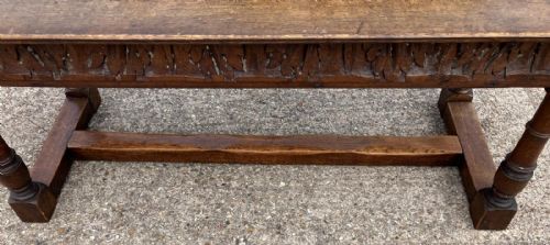ANTIQUE LARGE OAK REFECTORY DINING TABLE - ADDITIONAL PHOTO 1