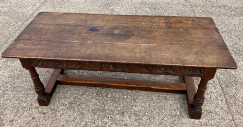 ANTIQUE LARGE OAK REFECTORY DINING TABLE - ADDITIONAL PHOTO 7