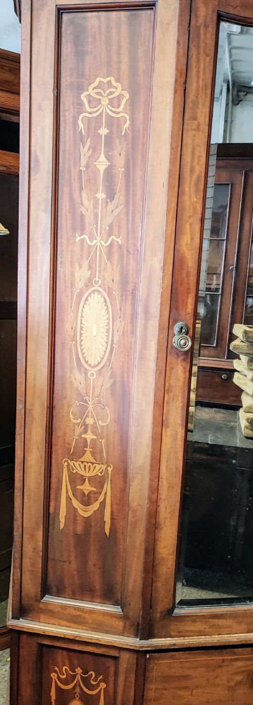 QUALITY VICTORIAN MARQUETRY INLAID HALL CABINETROBE - ADDITIONAL PHOTO 3