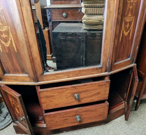 QUALITY VICTORIAN MARQUETRY INLAID HALL CABINETROBE - ADDITIONAL PHOTO 8