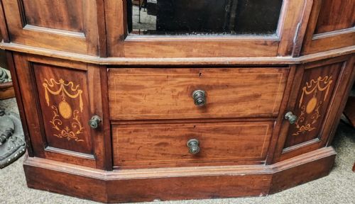 QUALITY VICTORIAN MARQUETRY INLAID HALL CABINETROBE - ADDITIONAL PHOTO 11