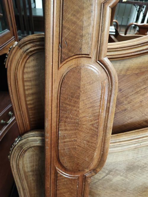 ANTIQUE FRENCH WALNUT ROCCO DOUBLE BED FRAME - ADDITIONAL PHOTO 4