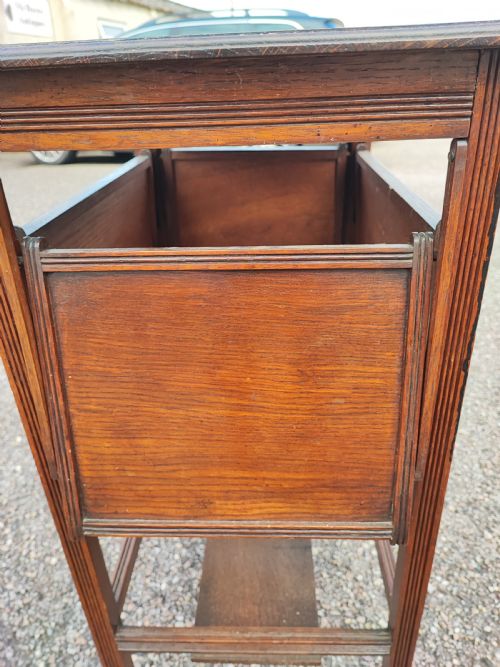 ART'S AND CRAFTS OAK DROP SIDES OCCASIONAL TABLE - ADDITIONAL PHOTO 2