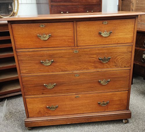a victorian solid walnut chest of drawers - CATEGORY: ANTIQUE CHEST OF DRAWERS - DATED VICTORIAN