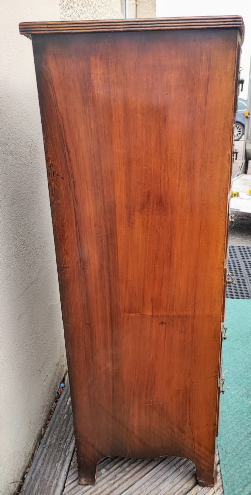 ANTIQUE TALL WALNUT CHEST IN THE GEORGIAN STYLE - ADDITIONAL PHOTO 5