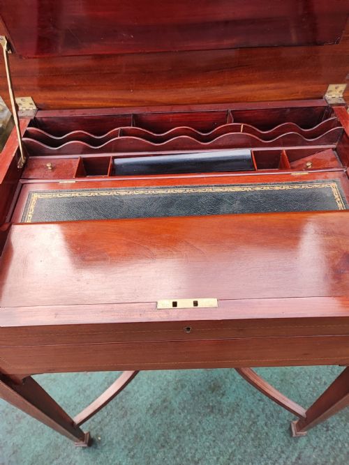 COMPACT INLAID EDWARDIAN INLAID METAMORPHIC WRITING TABLE - ADDITIONAL PHOTO 4
