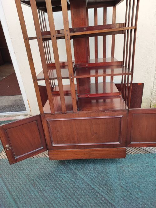A QUALITY AND LARGE SIZE VICTORIAN MAHOGANY REVOLVING BOOKCASE - ADDITIONAL PHOTO 14