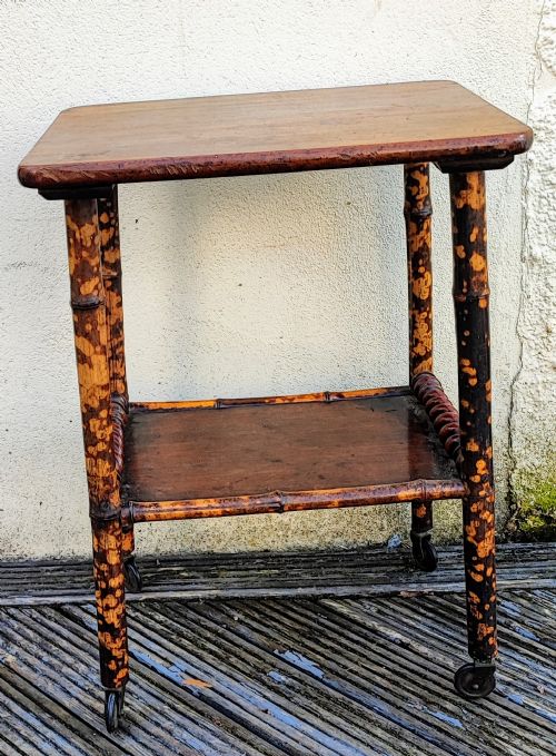 quirky victorian mahogany and bamboo occasional table - CATEGORY: ANTIQUE FURNITURE - DATED VICTORIAN