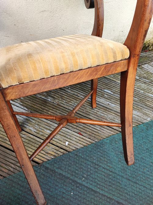 REGENCY MAHOGANY SABRE LEG DESK CHAIR - ADDITIONAL PHOTO 3