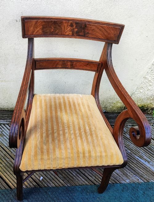 REGENCY MAHOGANY SABRE LEG DESK CHAIR - ADDITIONAL PHOTO 8
