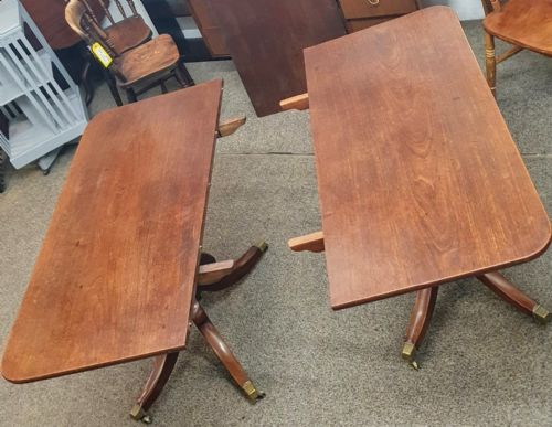A FINE REGENCY MAHOGANY 2 PILLAR DINING TABLE - ADDITIONAL PHOTO 8