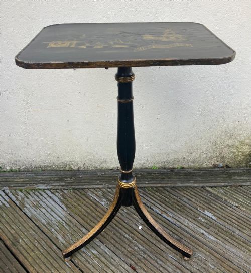REGENCY GILDED AND JAPANNED CHINOISERIE TRIPOD TABLE - ADDITIONAL PHOTO 1