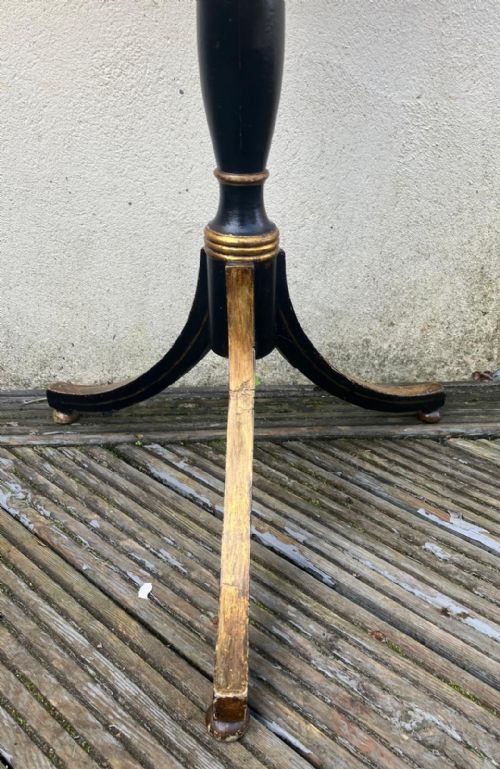 REGENCY GILDED AND JAPANNED CHINOISERIE TRIPOD TABLE - ADDITIONAL PHOTO 7