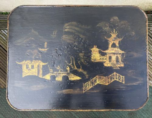 REGENCY GILDED AND JAPANNED CHINOISERIE TRIPOD TABLE - ADDITIONAL PHOTO 8