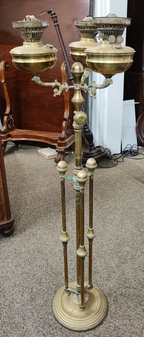 SUPERB ANTIQUE BRASS STANDARD OIL LAMP - ADDITIONAL PHOTO 7