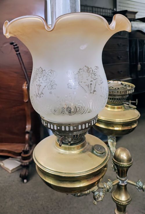 SUPERB ANTIQUE BRASS STANDARD OIL LAMP - ADDITIONAL PHOTO 22