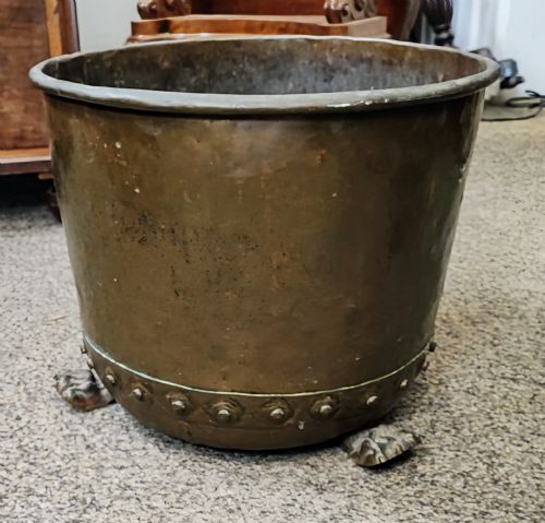 19c copper riveted log bucket - CATEGORY: ANTIQUE METAL - DATED 19TH CENTURY