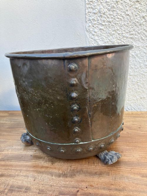 19C COPPER RIVETED LOG BUCKET - ADDITIONAL PHOTO 1