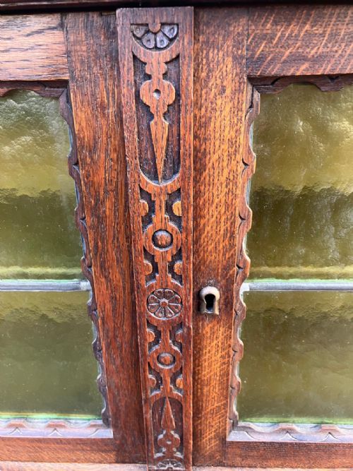 VICTORIAN CARVED OAK HALL OR SIDE CABINET - ADDITIONAL PHOTO 6