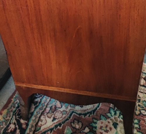 A GOOD GEORGIAN INLAID BOW FRONT CHEST OF DRAWERS - ADDITIONAL PHOTO 18