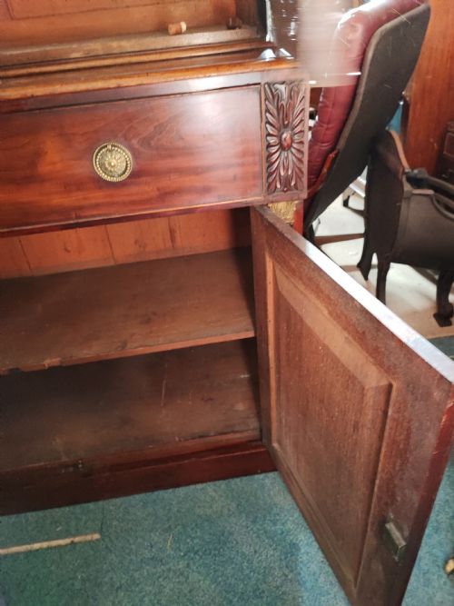 ANTIQUE MAHOGANY SECRETAIRE BOOKCASE - ADDITIONAL PHOTO 15