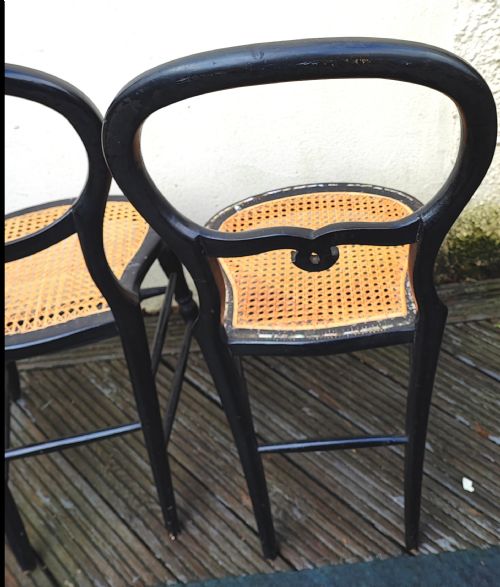 3 X VICTORIAN PAPIER MACHE AND MOTHER OF PEARL BEDROOM CHAIRS - ADDITIONAL PHOTO 22