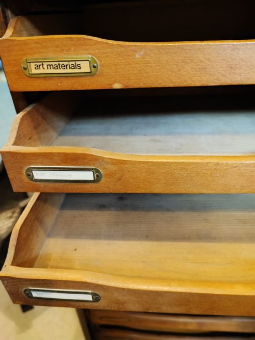 EDWARDIAN OAK TAMBOUR FRONT FILE CABINET - ADDITIONAL PHOTO 2