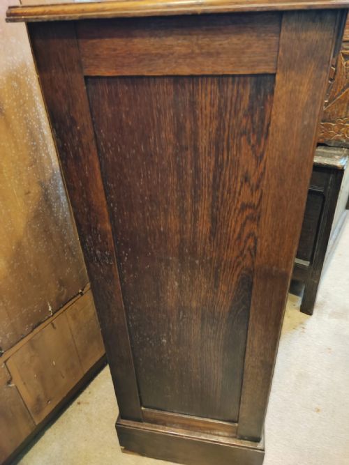 EDWARDIAN OAK TAMBOUR FRONT FILE CABINET - ADDITIONAL PHOTO 4