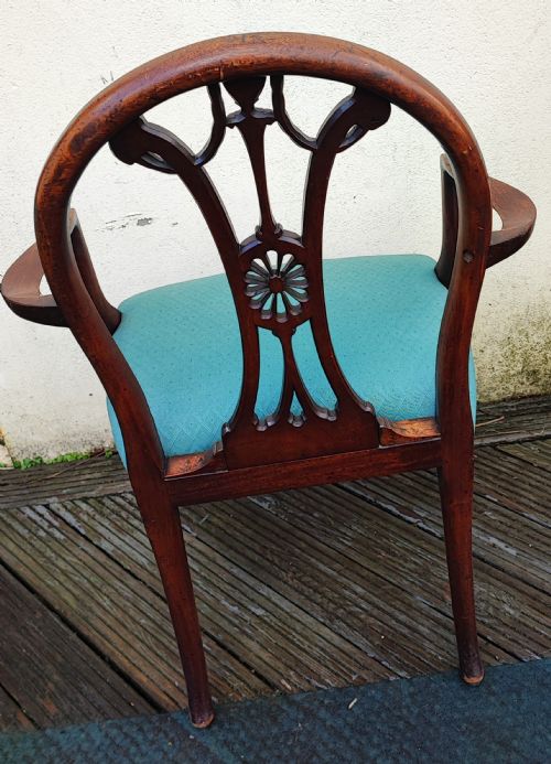 A GOOD GEORGIAN MAHOGANY CARVED ARMCHAIR - ADDITIONAL PHOTO 3