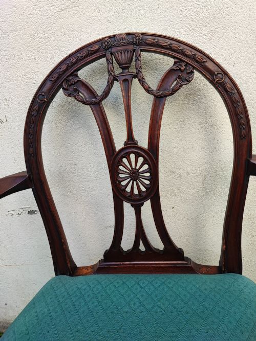A GOOD GEORGIAN MAHOGANY CARVED ARMCHAIR - ADDITIONAL PHOTO 4
