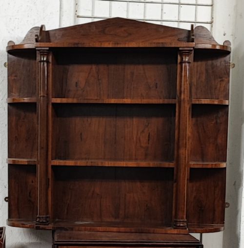 a fine regency rosewood hanging bookshelf - CATEGORY: ANTIQUE BOOKCASES - DATED REGENCY