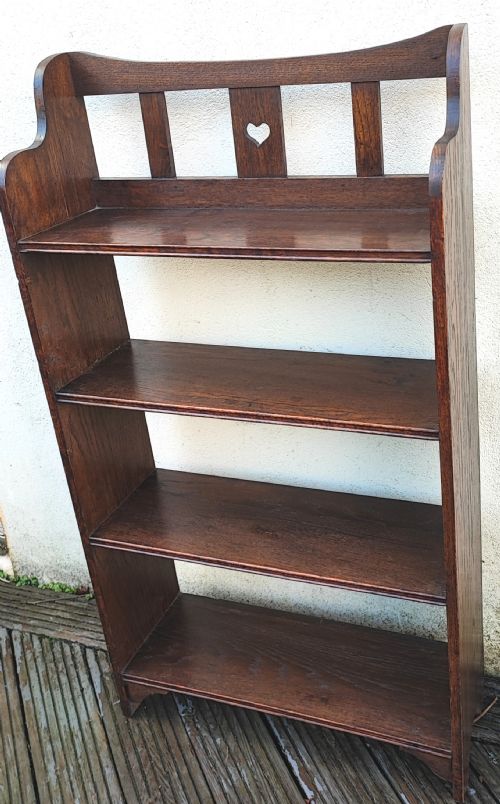 ART'S AND CRAFTS LIBERTYS OAK OPEN BOOKCASE - ADDITIONAL PHOTO 2