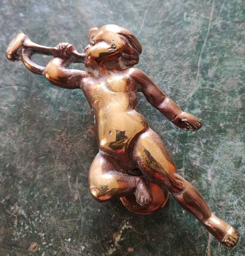 edwardian cherub brass door knocker - CATEGORY: ANTIQUE MISCELLANEOUS - DATED EDWARDIAN