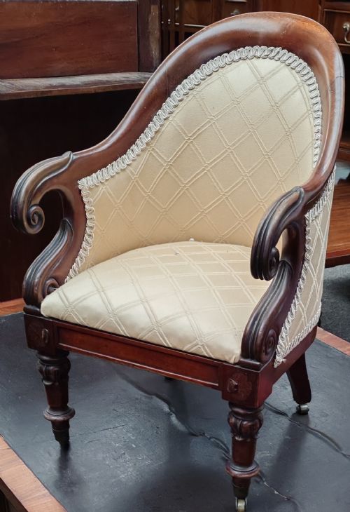 RARE REGENCY MINIATURE BERGERE CHAIR - ADDITIONAL PHOTO 3