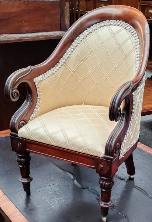 RARE REGENCY MINIATURE BERGERE CHAIR - ADDITIONAL PHOTO 4