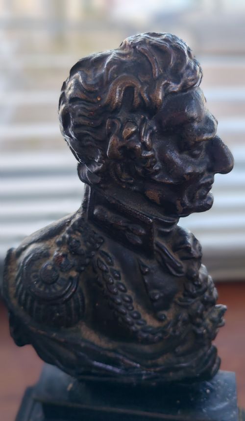 19C BRONZE DOOR STOP DEPICTING DUKE OF WELLINGTON - ADDITIONAL PHOTO 4