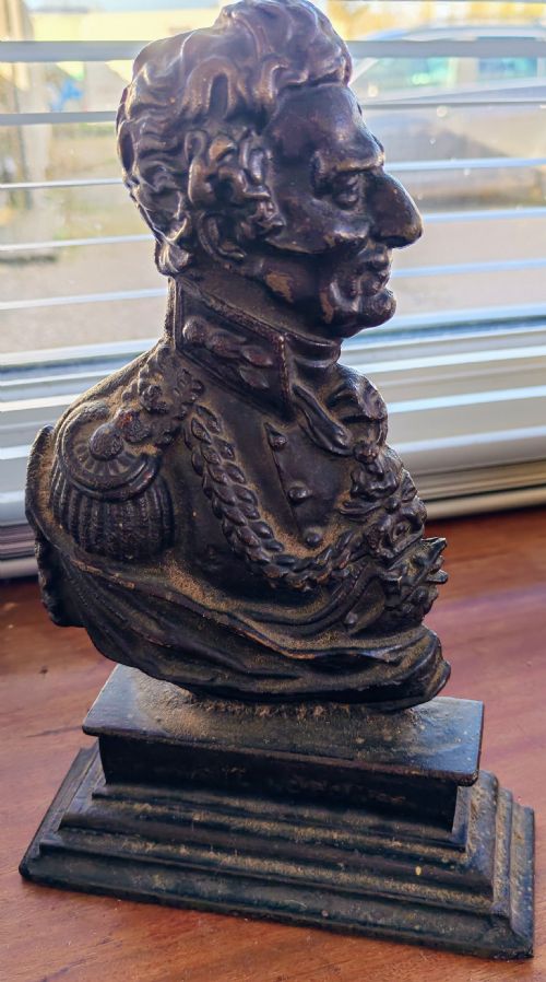 19C BRONZE DOOR STOP DEPICTING DUKE OF WELLINGTON - ADDITIONAL PHOTO 5