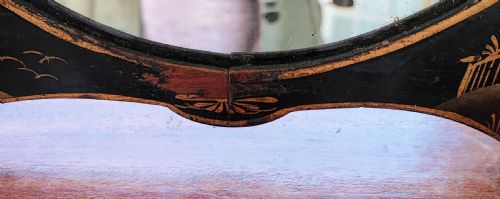 ANTIQUE LACQUERED CHINOISERIE MIRROR - ADDITIONAL PHOTO 2